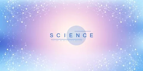 Digits abstract background with connected line and dots, wave flow. Digital Illustrazione stock