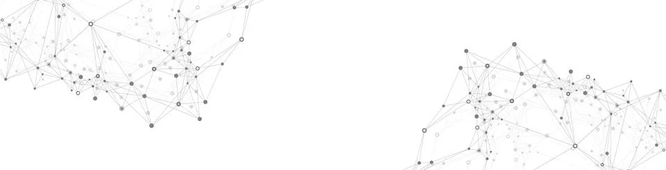 Digits abstract background with connected line and dots, wave flow. Digital Stock Illustration