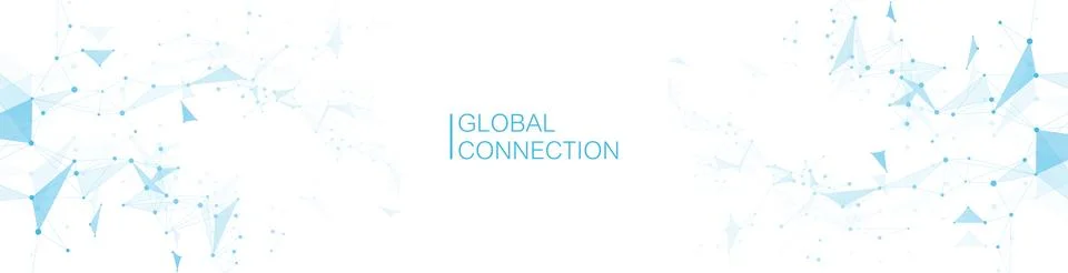 Digits abstract background with connected lines and dots. Digital neural Illustrazione stock