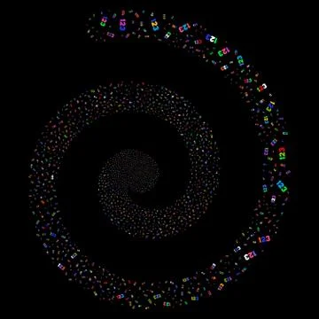 Digits Fireworks Spiral 스톡 일러스트