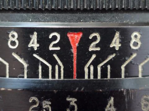 Digits on the lens Stock Photos