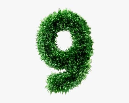 Digits made of grass Stock Illustration