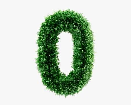 Digits made of grass Stock Illustration