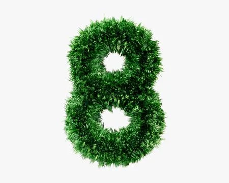 Digits made of grass Stock Illustration