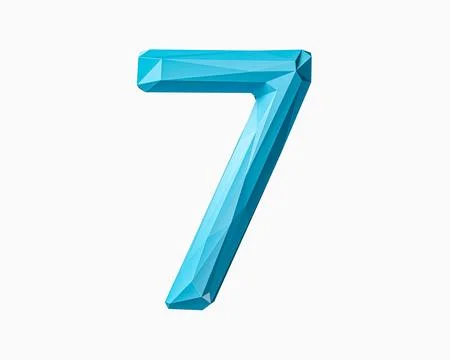 Digits made of low poly blue material Stock Illustration