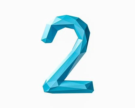 Digits made of low poly blue material Stock Illustration