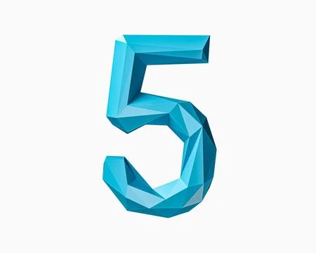 Digits made of low poly blue material Stock Illustration
