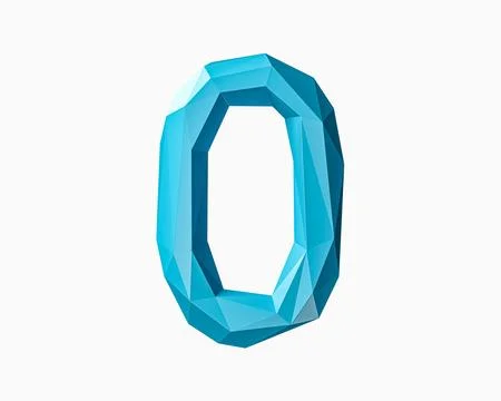 Digits made of low poly blue material Stock Illustration
