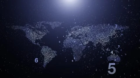 Digits motion and world map animation Stock Footage 318774253