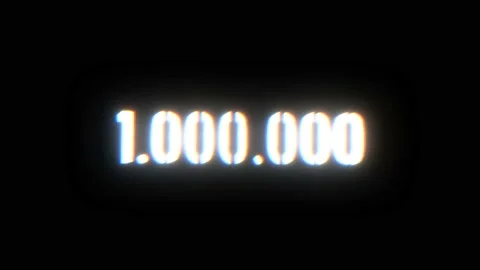 Digits one million, white with backlight and blur, on a black background wit Stock Footage 160110636