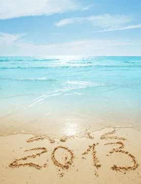 Digits  on the sand Stock Photos