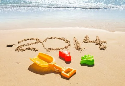 Digits  on the sand Fotos Stock