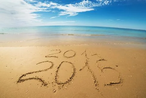 Digits  on the sand Stockfoto's