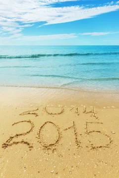 Digits  on the sand Stock Photos