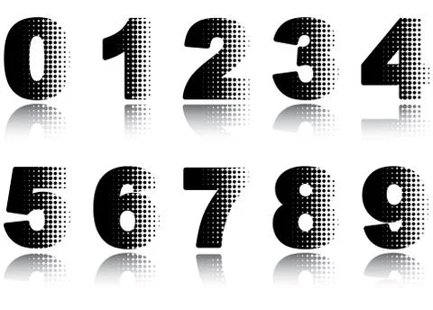 Digits set. Stock Illustration