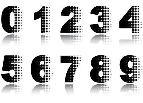 Digits set. Stock Illustration
