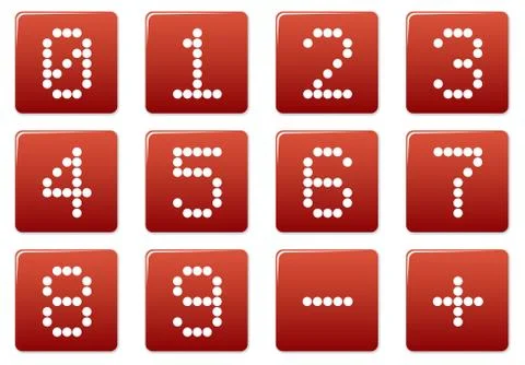 Digits square icons set. Stock Illustration