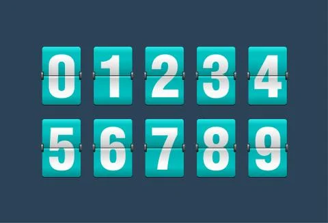 Digits turquiose Stock-Illustration