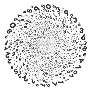 Digits Twirl Round Cluster 스톡 일러스트