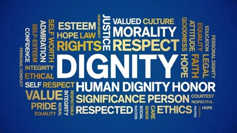 Dignity animated word cloud,animation te... | Stock Video | Pond5