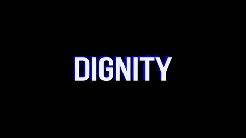 Dignity. Animation of Text With Glitch Effect Video stock 127107514
