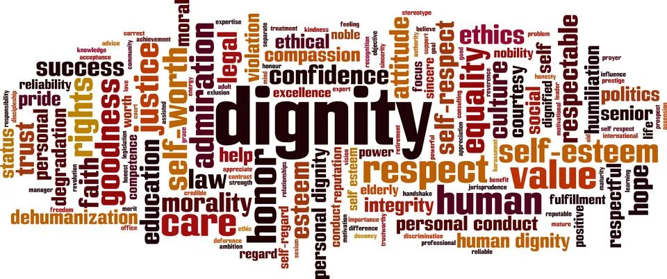 Dignity word cloud Stock Illustration