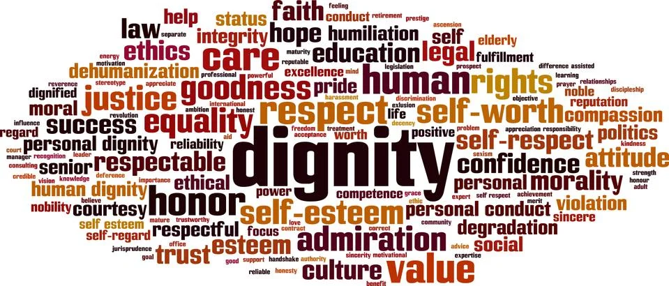Dignity word cloud Stock Illustration