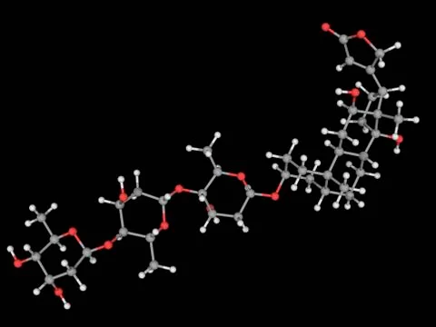 Digoxin drug molecule Stock Illustration
