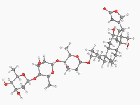 Digoxin drug molecule Stock Illustration