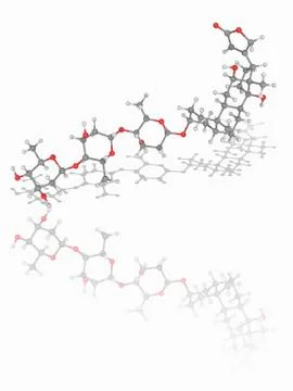 Digoxin drug molecule Stock Illustration