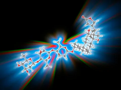 Digoxin drug molecule Stock Illustration