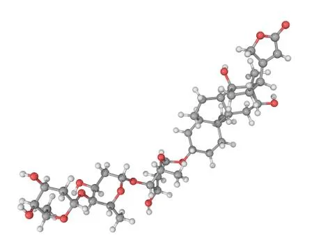 Digoxin heart drug molecule Stock Illustration