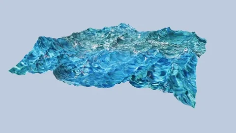 Digtal animation of ocean water Stock Footage 71973520