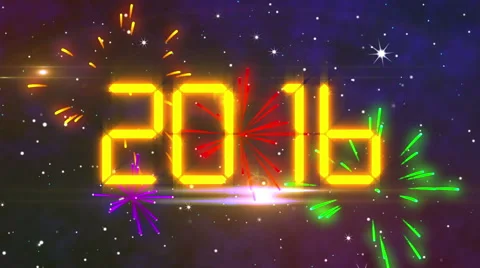 Digtal Space Happy New Year 2016 Stock Footage 58424147