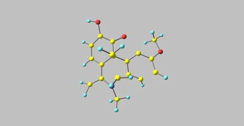 Dihydrocodeine molecular structure isolated on grey Stock Illustration