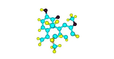 Dihydrocodeine molecular structure isolated on white Stock Illustration