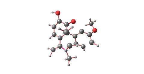 Dihydrocodeine molecular structure isolated on white Stock Illustration