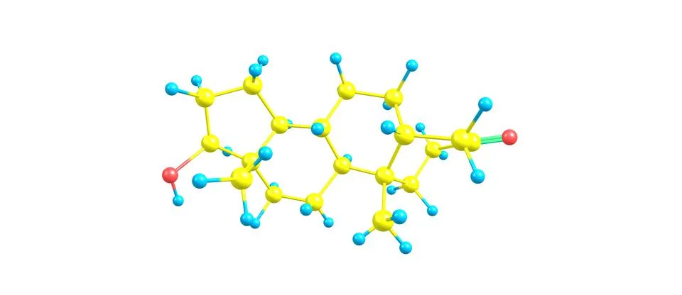 Dihydrotestosterone molecular structure isolated on white Stock Illustration