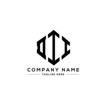 DII letter logo design with polygon shape. DII polygon and cube shape logo .. Stock Illustration