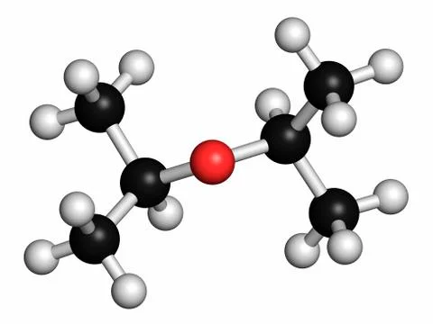 Diisopropyl ether solvent molecule Stock Illustration