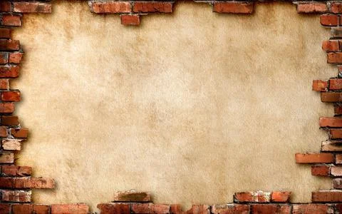 Dilapidated brick wall Stock Illustration