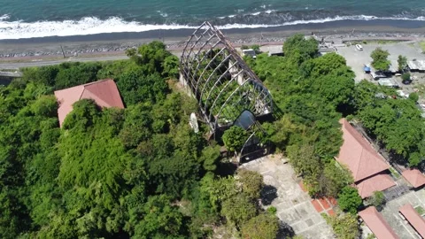 Dilapidated building orbit Stock Footage 329892210