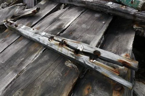 Dilapidated rotten board Stock Photos