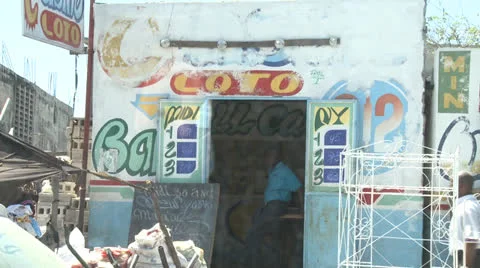 Dilapidated Storefront in Haiti   Stock Footage 23798667