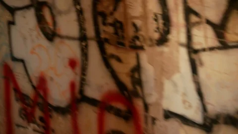 Dilapidated structure of an old lighthouse full of graffiti, internal view Stock Footage 101225632