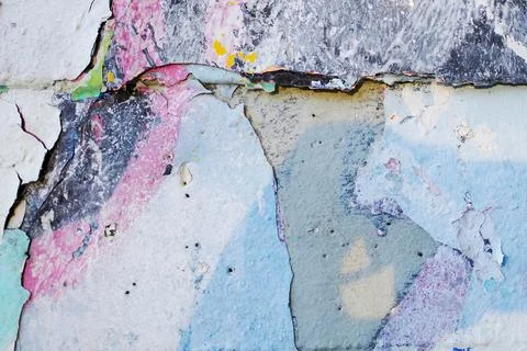 Dilapidated wall with old paint Stock Photos