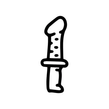Dildo with handle line vector doodle simple icon Illustration