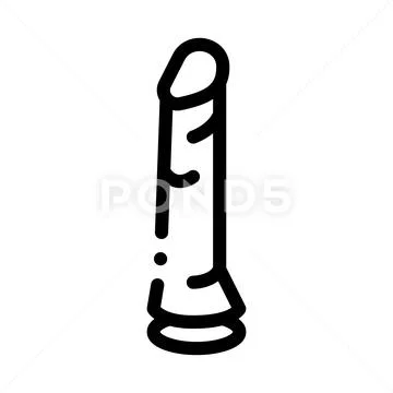 Dildo Sex Toy Icon Vector Outline Illustration Graphic 123219505 