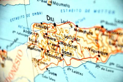 Dili Timor-leste map close-up focus portuguese Illustrazione stock