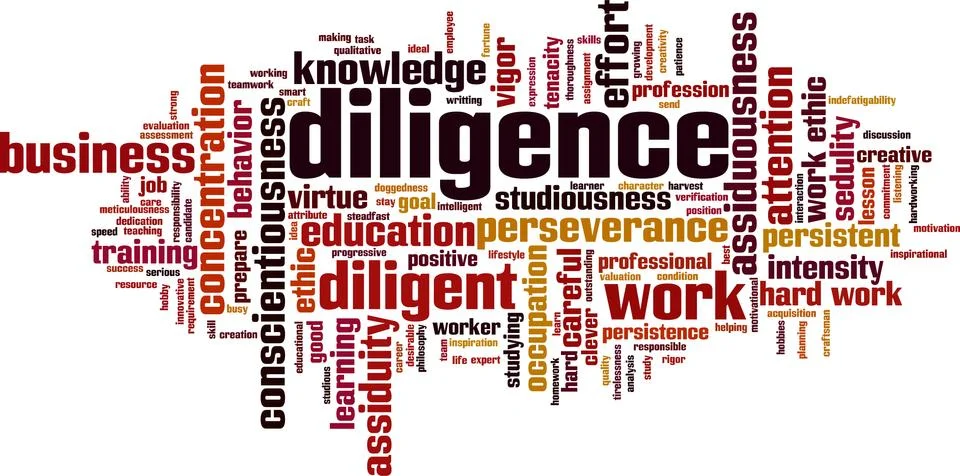 Diligence word cloud Stock Illustration